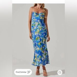 Florianne Dress In Blue Yellow Abstract